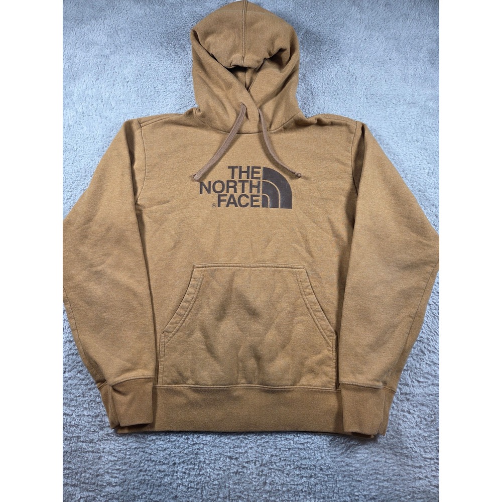 The North Face Hoodie Medium Brown Mens Pullover Graphic Logo Fleece Pocket